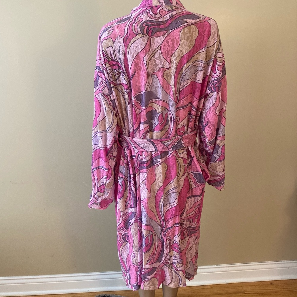 Floral Abstract Lace Lined Robe NWT - Picture 10 of 11